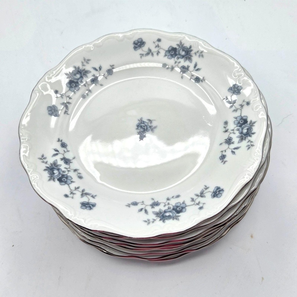 Johann Haviland Bavaria Germany Blue Garland Bread/Dessert Plates 6"  Lot of 8